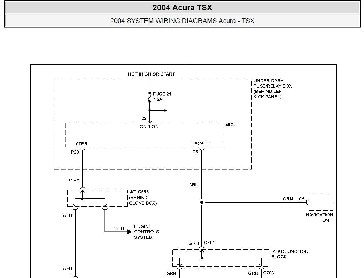 Acura TSX 2004 Service Workshop Manual