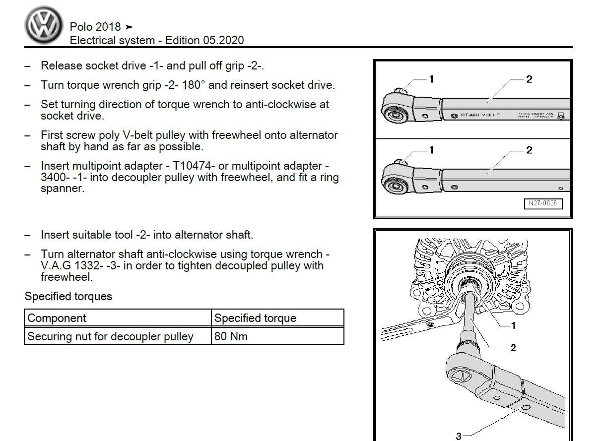 Volkswagen Polo 2018-2021 Service Workshop Manual
