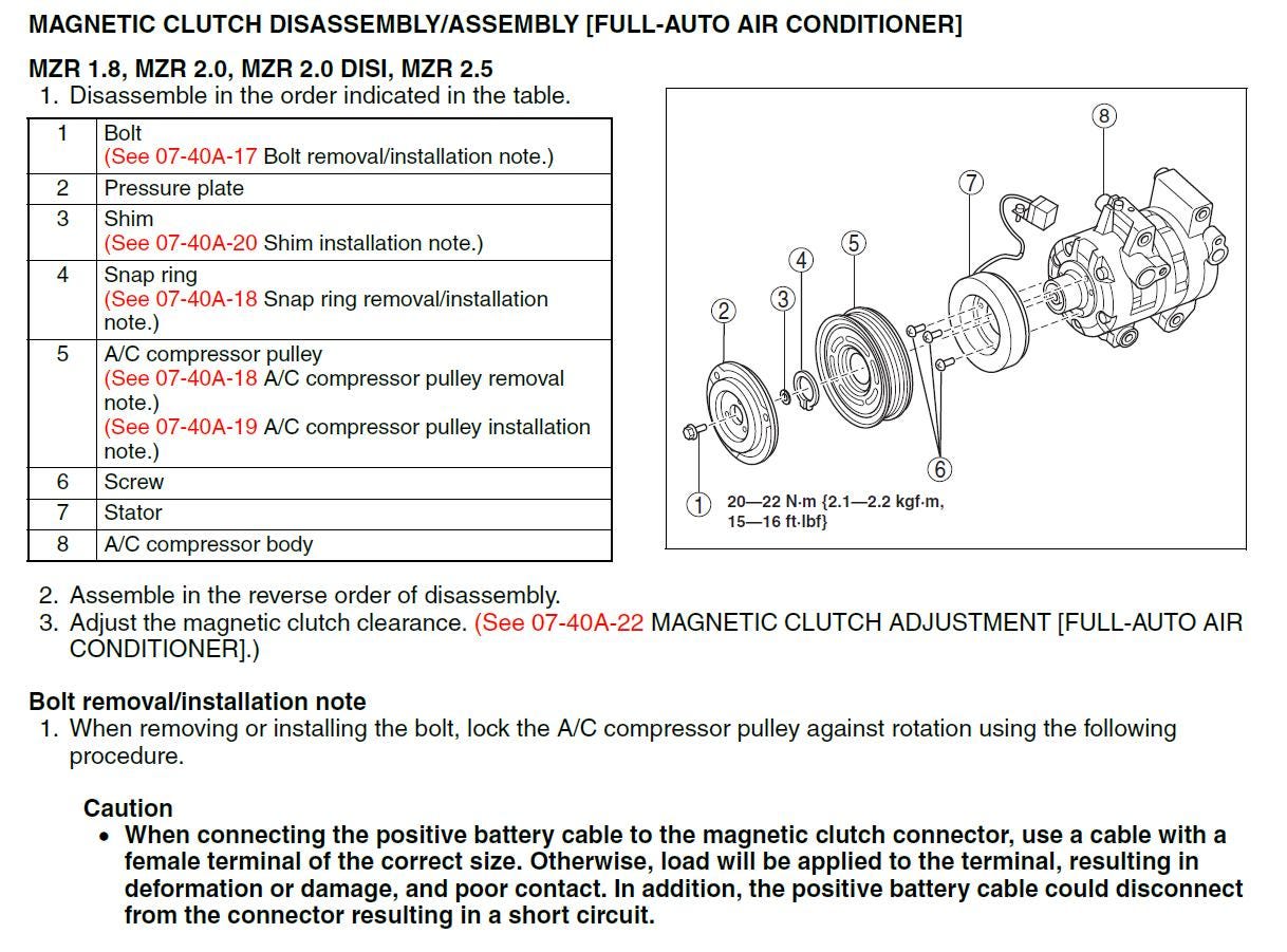 Mazda 6 2007-2012 Service Workshop Manual