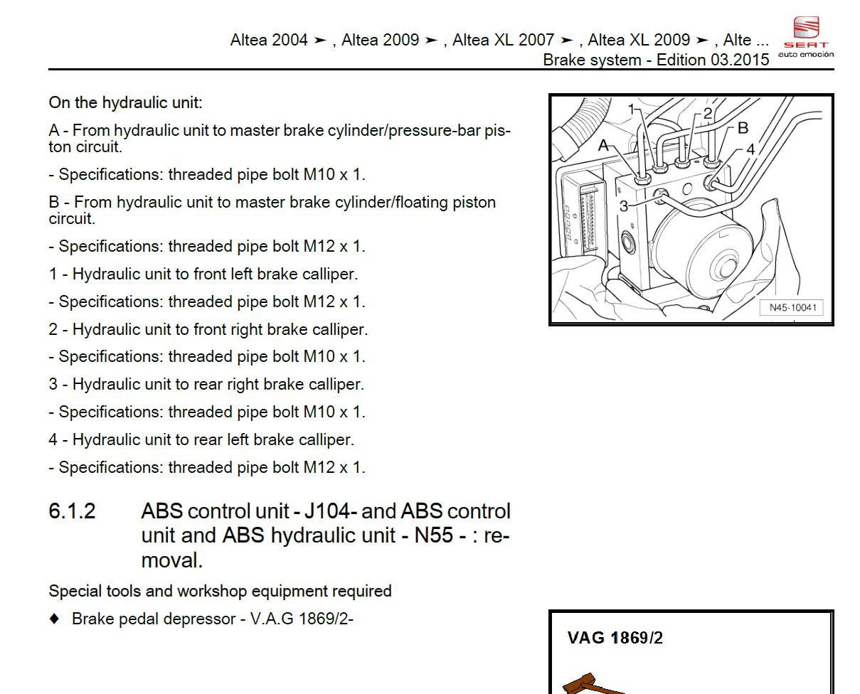 Seat Altea XL 2007-2015 Service Workshop Manual