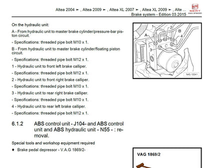 Seat Altea XL 2007-2015 Service Workshop Manual
