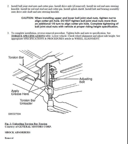 Chevrolet Astro Van 1995-2005 Service Workshop Manual