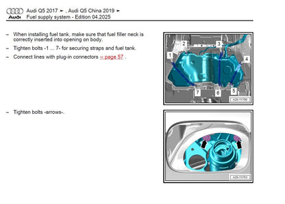 Audi Q5 2017-2024 Service Workshop Manual