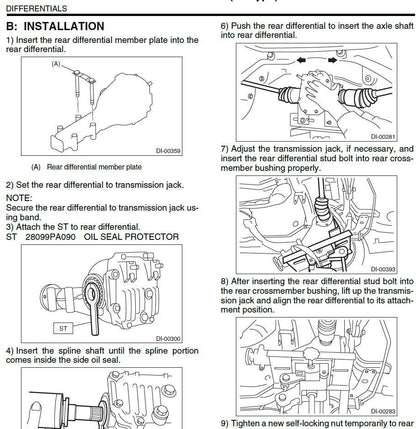Subaru Legacy 2005-2009 Service Workshop Manual