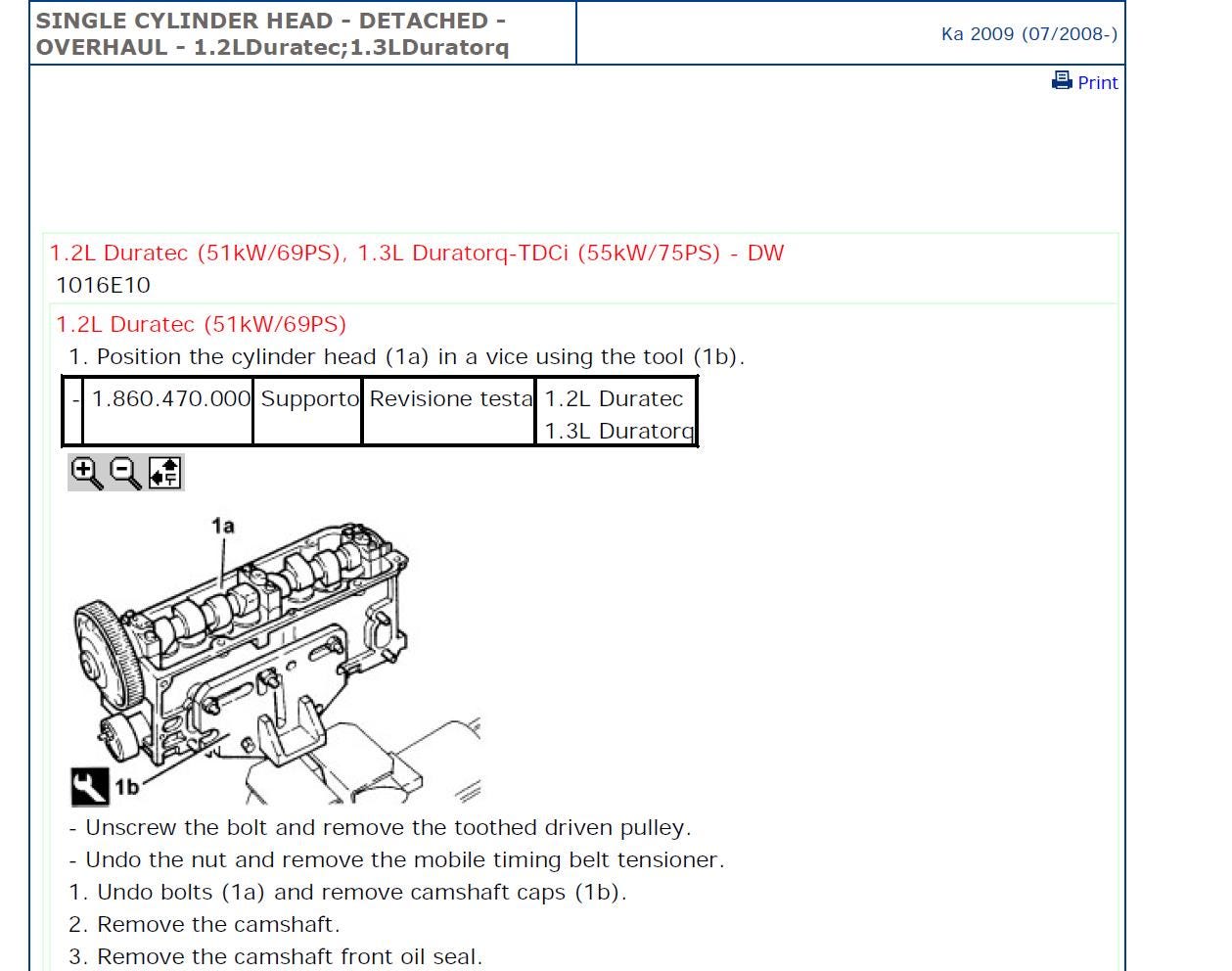 Ford KA 2008-2016 Service Workshop Manual