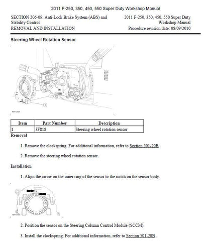Ford Super Duty 2011-2015 Service Workshop Manual